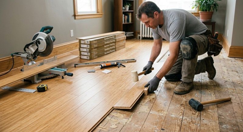 Bamboo Flooring Installation in Wells, ME