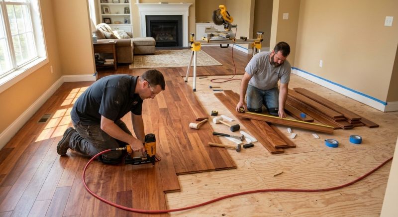 Cherry Floor Installation in Kittery, ME