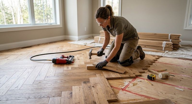 Finished Floor Installation in Wells, ME