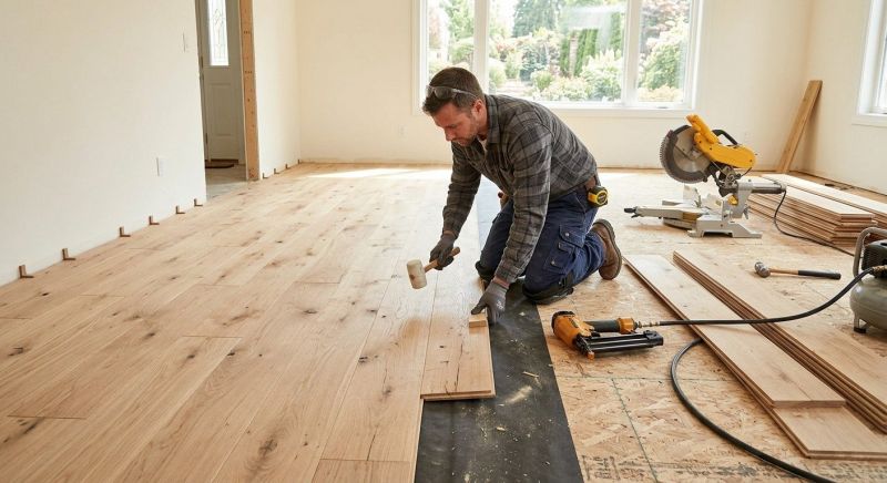 Oak Floor Installation in Hollis Center, ME