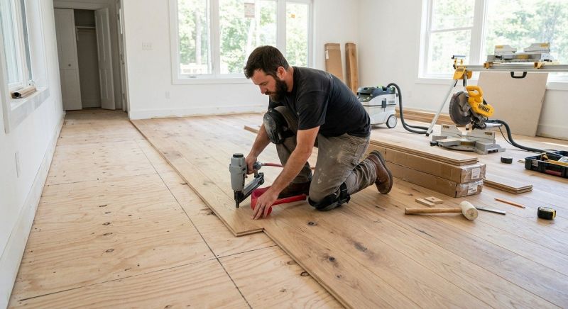 Oak Floor Installation in Ogunquit, ME