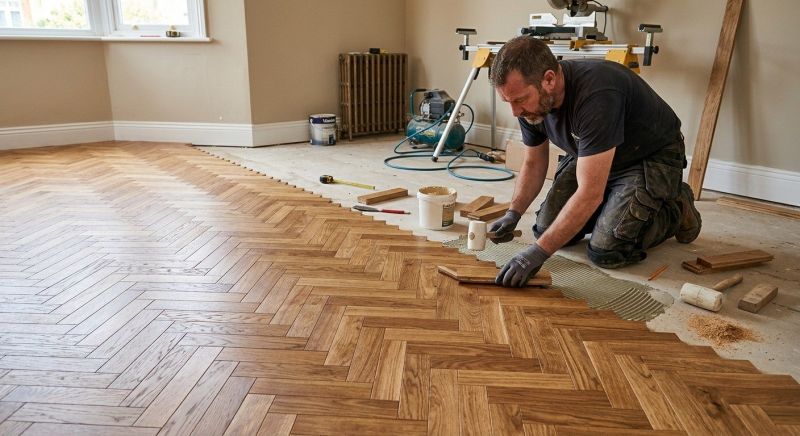 Parquet Flooring Installation in Wells, ME