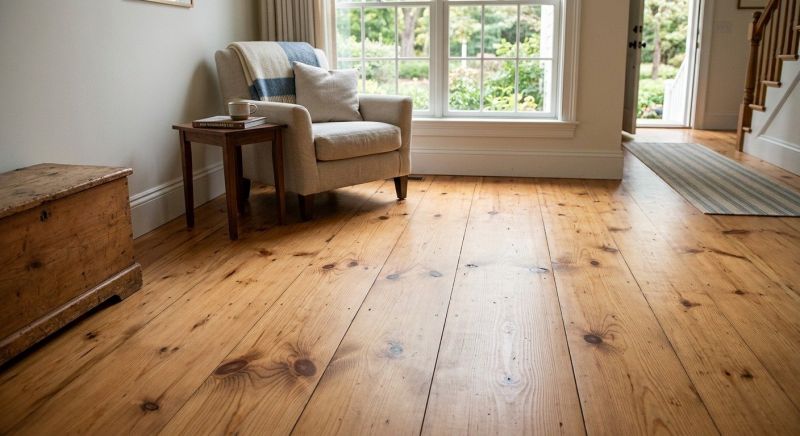 Pine Floor Installation in Wells, ME