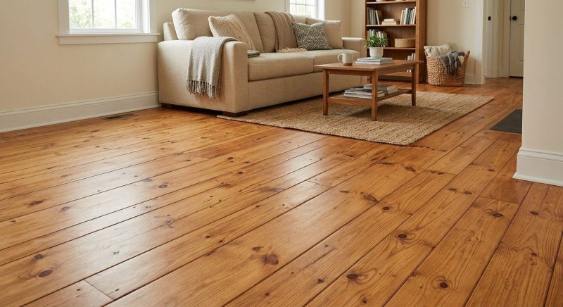 Pine Floor Installation in Wells, ME