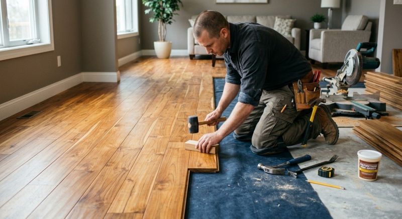 Teak Flooring Installation in Wells, ME