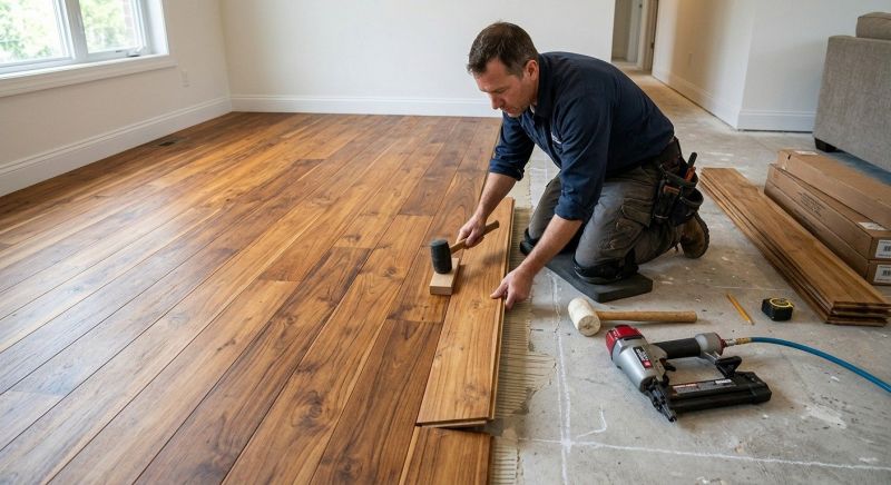 Teak Flooring Installation in Wells, ME