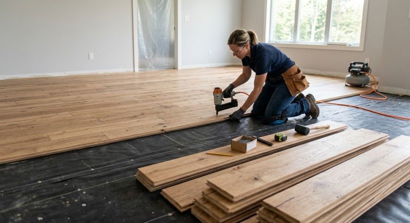 Walnut Flooring Installation in Wells, ME